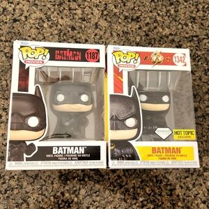 Funko POP 2 piece lot! Flash Batman 1342  Diamond Hot Topic Exclusive and 1187